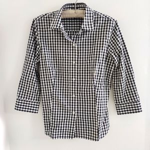 Gingham Black and White Medium Jones New York Signature blouse
